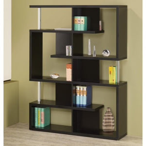 Modern Black Finish Bookcase 800309-COA