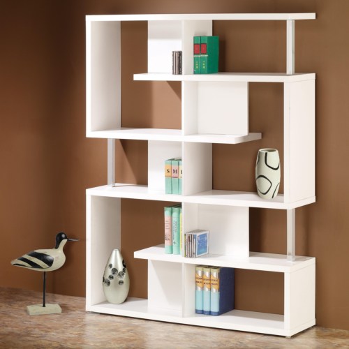 Bookcases Modern White Finish 800310-COA
