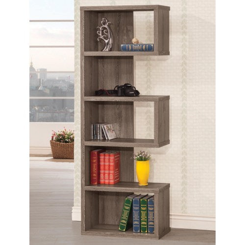 Weathered Grey Semi-Backless Bookcase 800552-COA