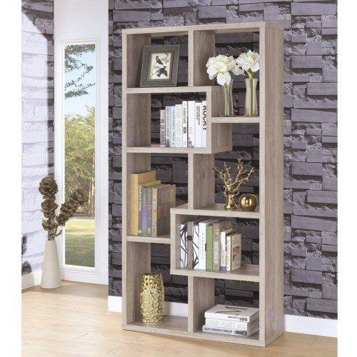 8 Shelf Staggered Bookcase 801137-COA