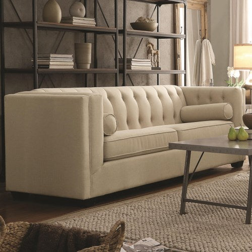 Cairns Stationary Sofa & Love with Tufted Back and Lumbar Pillows-COA