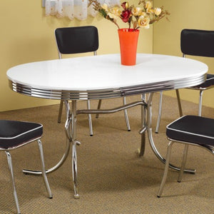 Cleveland Chrome Plated Oval Dining Table-COA 2065