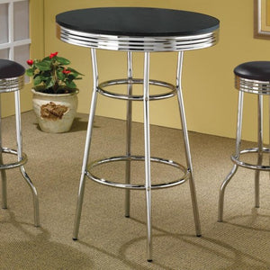 Cleveland 50's Soda Fountain Bar Table with Black Top- ONLY TABLE-COA