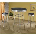 Cleveland 50's Soda Fountain Bar Table with Black Top-TABLE ONLY-COA