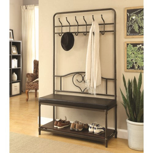 Coat Racks Hall Tree with Storage Bench-COA