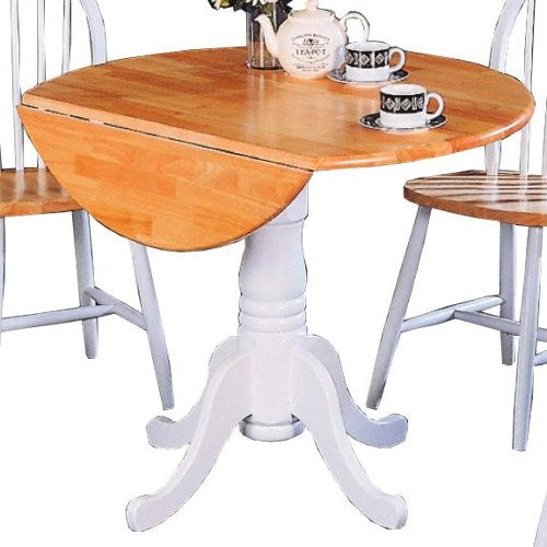 Damen Round Pedestal Drop Leaf Table-COA