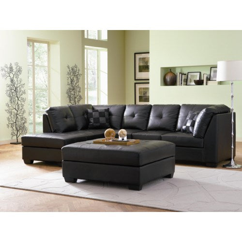 Darie Leather Sectional Sofa with Left-Side Chaise-COA