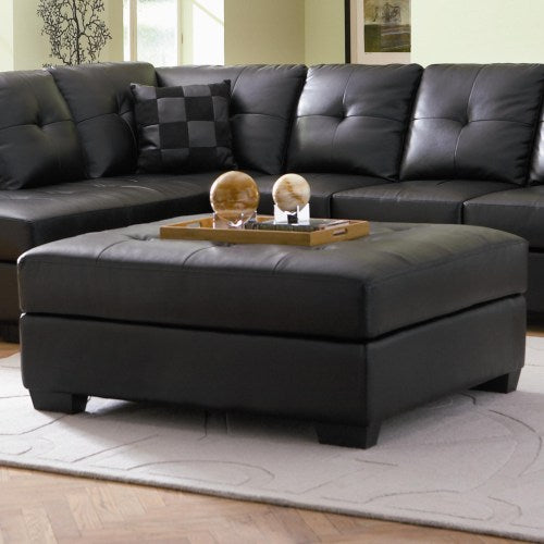 Darie Leather Cocktail Ottoman 500607BK-COA