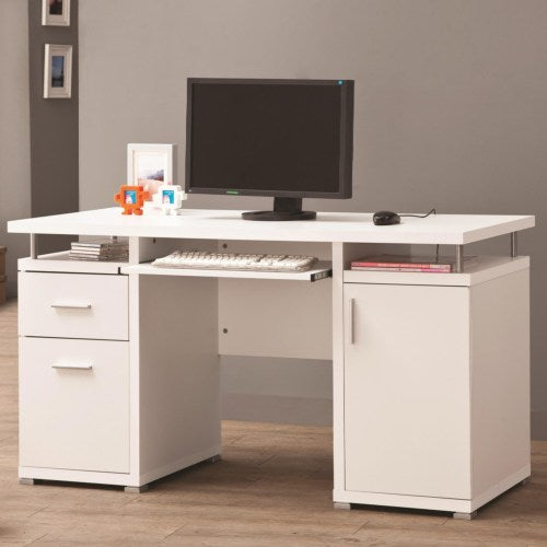 Computer Desk with 2 Drawers and Cabinet-COA 800108