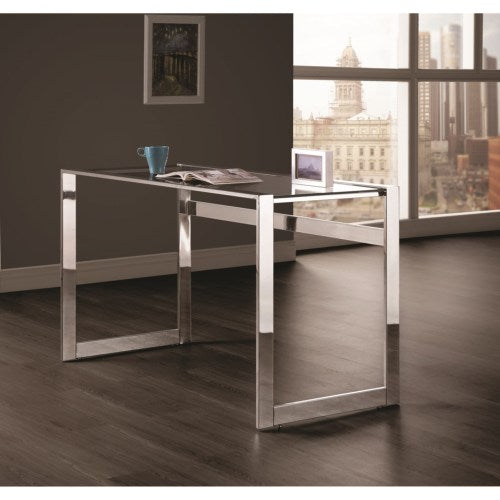 Contemporary Computer Desk with Chrome Legs-COA