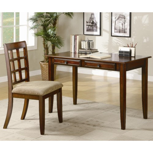 Wood Table Desk with Two Drawers & Desk Chair