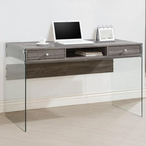 Modern Computer Desk with Glass Sides-COA