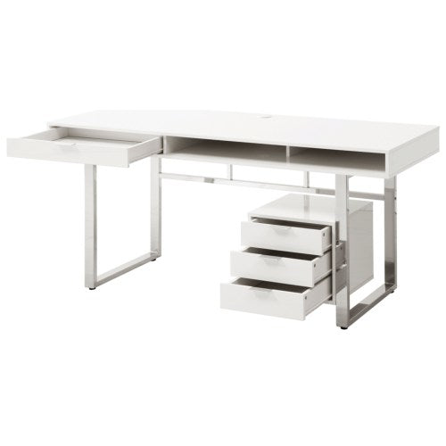 Contemporary Desk with Smooth Finish-COA