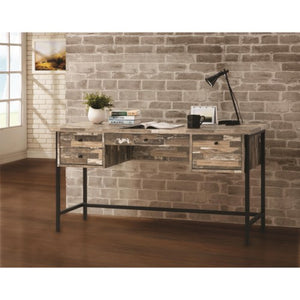 Rustic Style Writing Desk with Drawers-COA