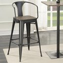Dining Chairs and Bar Stools Cafe Bar Stool with Wood Seat-COA
