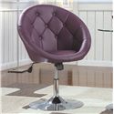 Dining Chairs and Bar Stools Contemporary Round Tufted Purple Swivel Chair