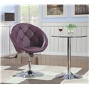 Dining Chairs and Bar Stools Contemporary Round Tufted Purple Swivel Chair