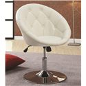 Bar Stools Round Tufted White Swivel 102583CST