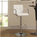Bar Stools Adjustable Bar Stool with White Upholstery-COA