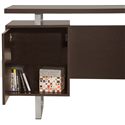 Glavan Contemporary Double Pedestal Office Desk with Metal Sled Legs & Floating Desk Top-COA 801521