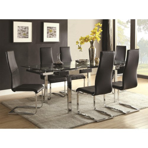 Modern Dining Contemporary Dining Room Set With Glass Table 106281/10051BLK