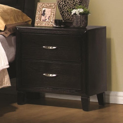 Nacey Two Drawer Nightstand with Metal Hardware