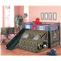 Oates Lofted Bed with Slide and Tent 7470-COA