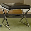 Faux Leather Ottoman with Metal Base 501063-COA