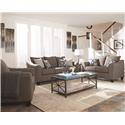 Salizar Grey Sofa & Loveseat with Flared Arms-COA