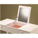 Vanities Contemporary White Lift-Top Vanity with Upholstered Stool-COA