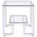 70588 Contemporary Glass Top End Table