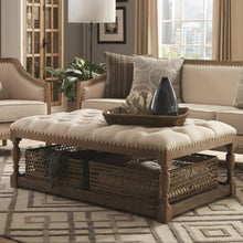 Load image into Gallery viewer, 72141 Upholstered Coffee Table with Nailhead Trim