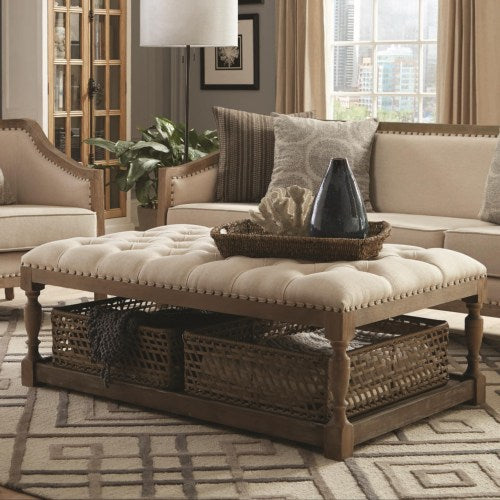 72141 Upholstered Coffee Table with Nailhead Trim