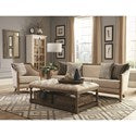 72141 Upholstered Coffee Table with Nailhead Trim