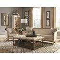 72141 Upholstered Coffee Table with Nailhead Trim