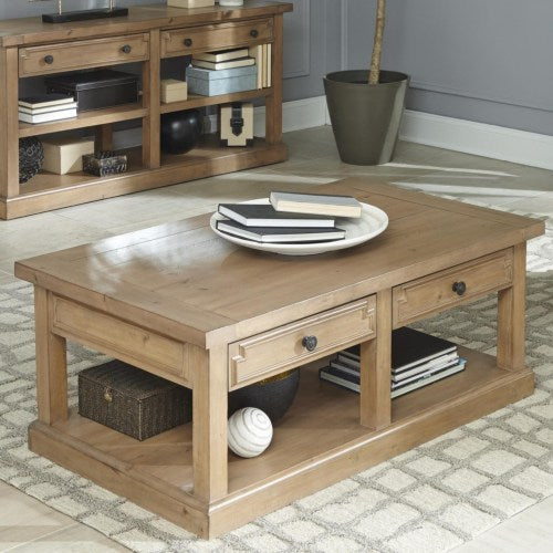 Florence Planked Coffee Table with Drawers