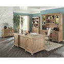 Florence Kneehole Credenza and Hutch with Rustic Finish