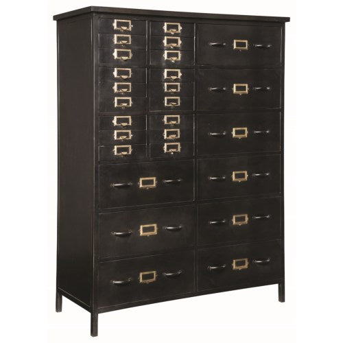 Home Accents Industrial Metal Chest with Apothecary Drawers