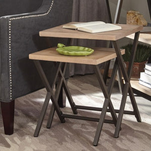Home Accents Set of Two Nesting Tables with X-Base