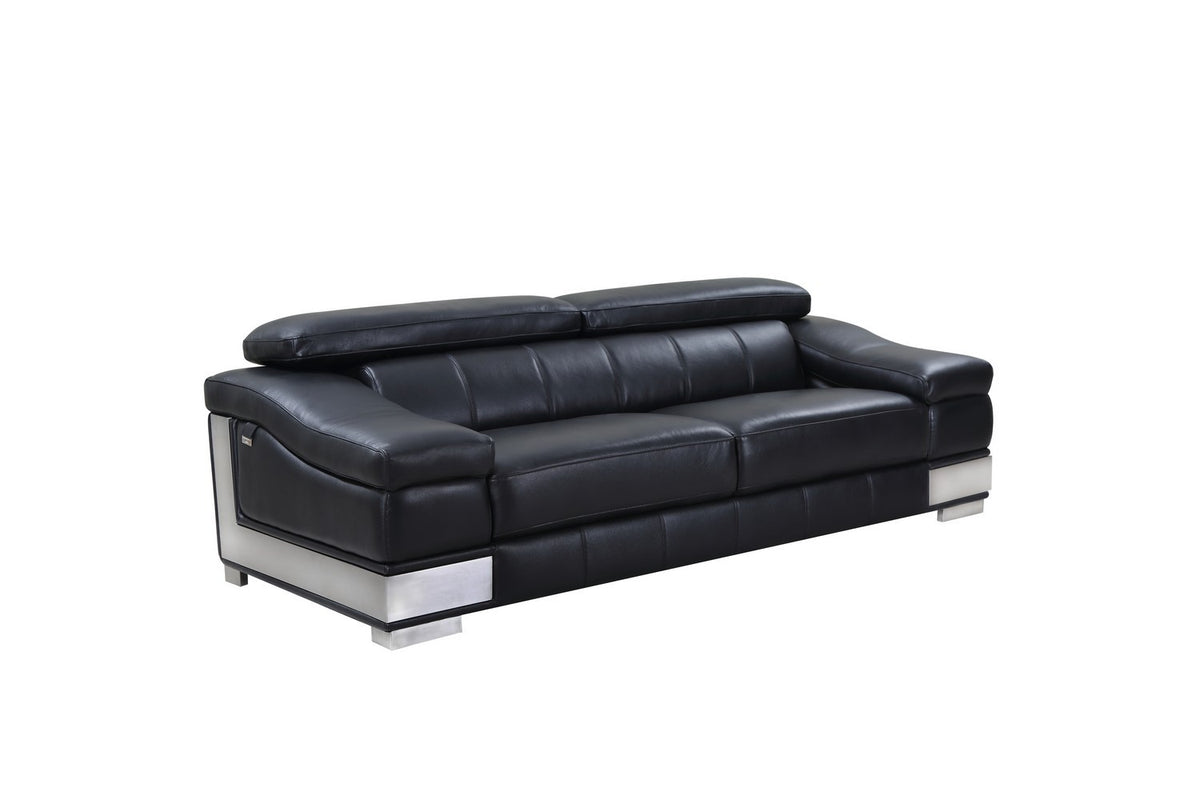 2PCS SET BLACK SOFA AND LOVESEAT #415GU