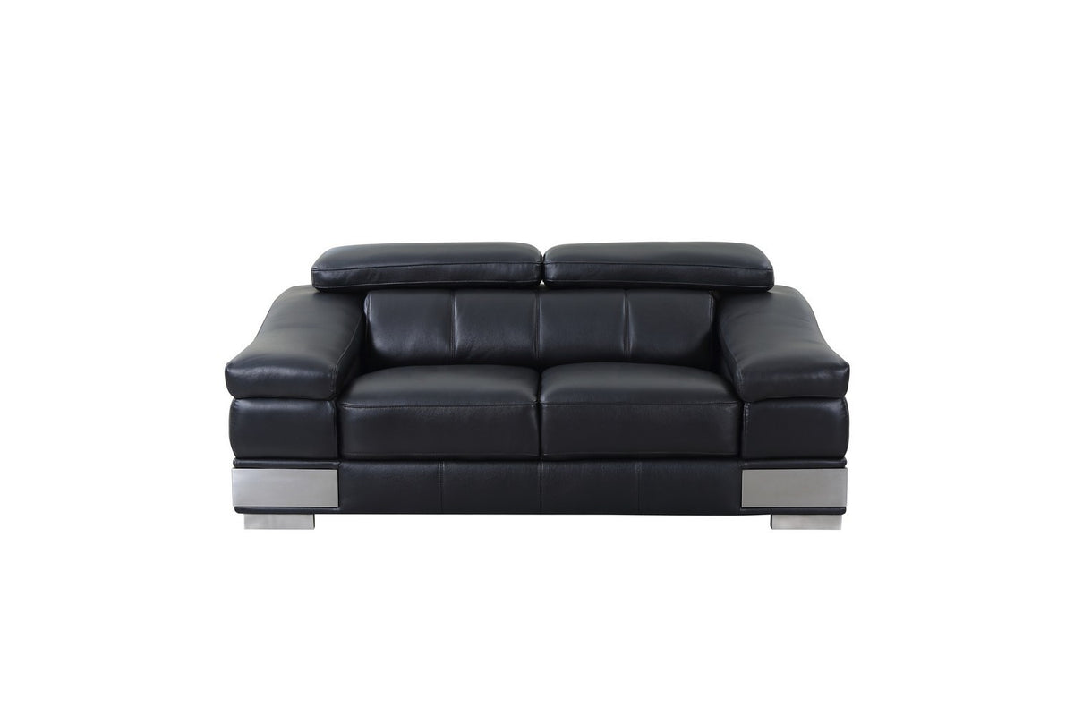 2PCS SET BLACK SOFA AND LOVESEAT #415GU