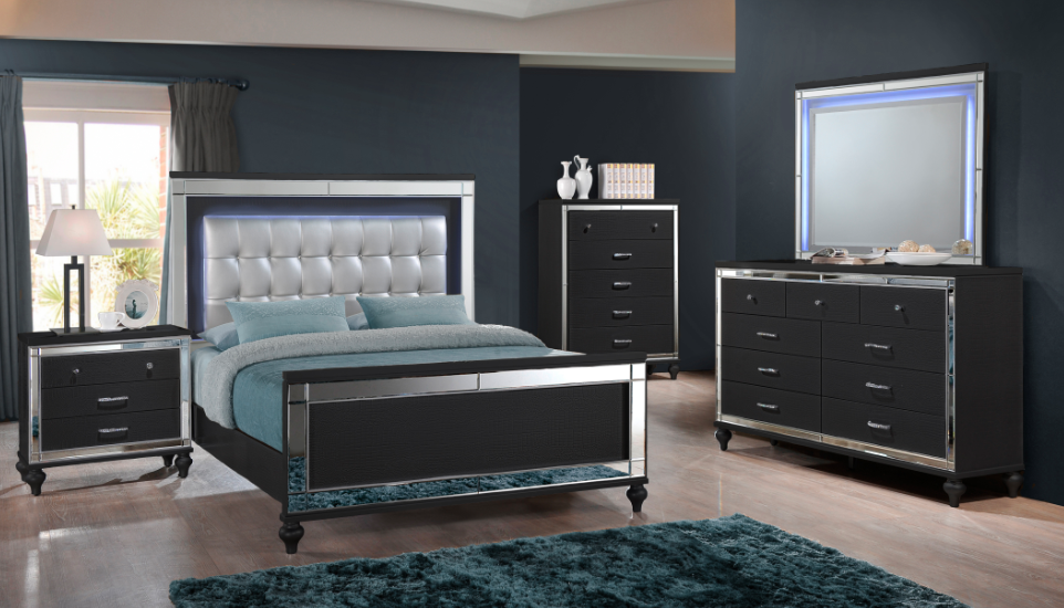 QUEEN BEDROOM SET 4PC- VALENTINO-NC