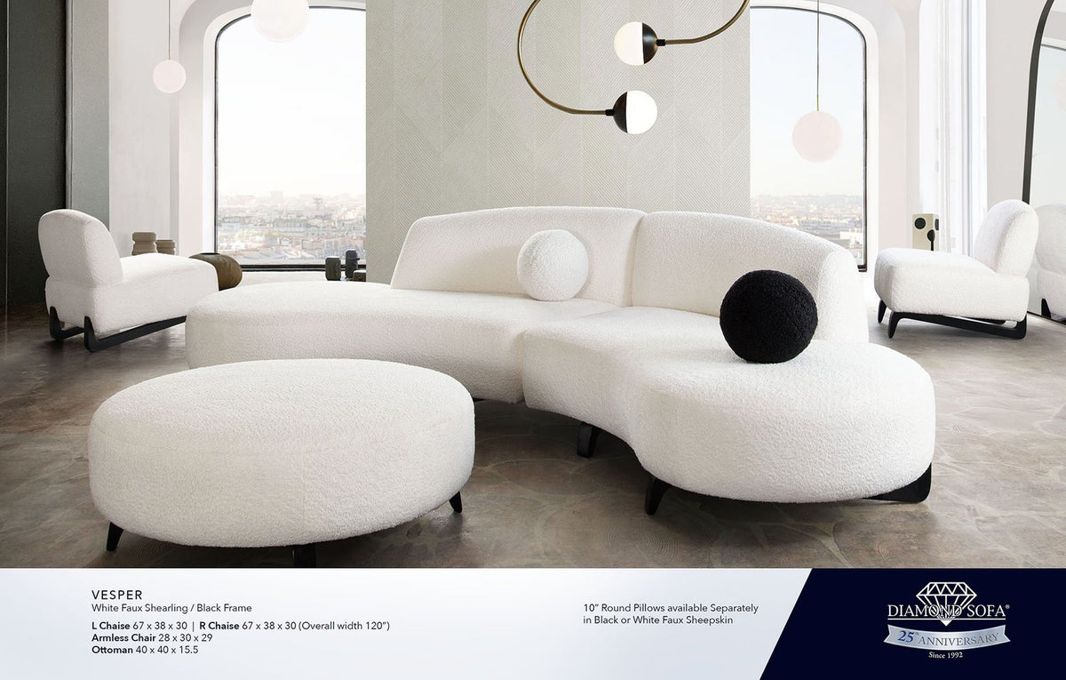 2 PCS CURVE SECTIONAL DMD VESPER
